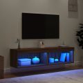 vidaXL TV skrinky s LED svetlami 2 ks hnedý dub 60x30x30 cm