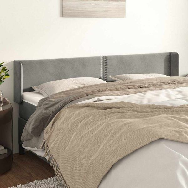 vidaXL Čelo postele so záhybmi bledosivé 183x16x78/88 cm zamat