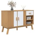 vidaXL Komoda OLDEN, bielo hnedá 114x43x73,5 cm, borovicový masív