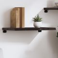 vidaXL Nástenná polica tmavohnedá 60x40x(2-4) cm ošetrený dubový masív