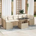 vidaXL Súprava záhradných pohoviek 8 ks Béžová polyratan