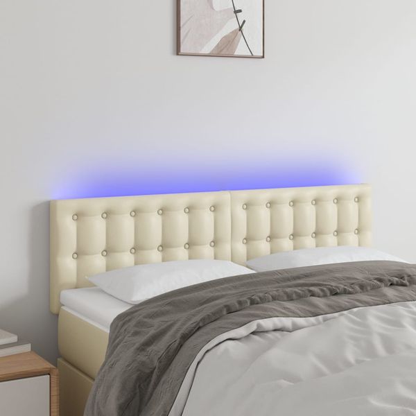 vidaXL Čelo postele krémové 144x5x78/88 cm umelá koža