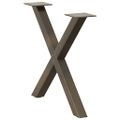 vidaXL Nohy konferenčného stolíka v tvare X, 2 ks, prírodná oceľ, 50 x (42-43) cm, oceľ