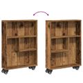 vidaXL Úzky úložný vozík staré drevo 48x13x68 cm kompozitné drevo