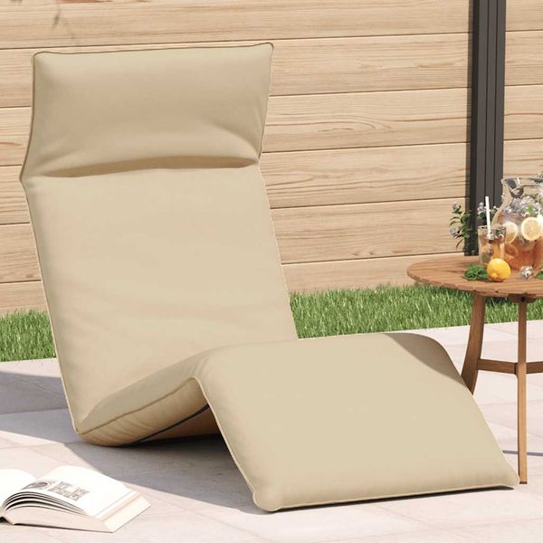 vidaXL Skladacie ležadlo béžové 175x54x8,5 cm oxfordská látka