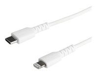 iPhone 7/8/11/11 Pro - Kábel Lightning - Lightning s pínmi (male) do USB-C s pínmi (male) - 1 m - biela