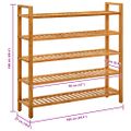 vidaXL Regál na topánky s 5 policami 100x27x100 cm dubový masív