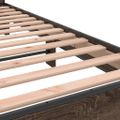 vidaXL Posteľný rám hnedý dub 90x190 cm kompozitné drevo a kov