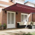 vidaXL Rám markízy Vínovo červená 500 × 300 cm Polyester s PU povrchom
