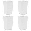 vidaXL Záhradné kvetináče 4 ks biele 32,5x32,5x57 cm PP