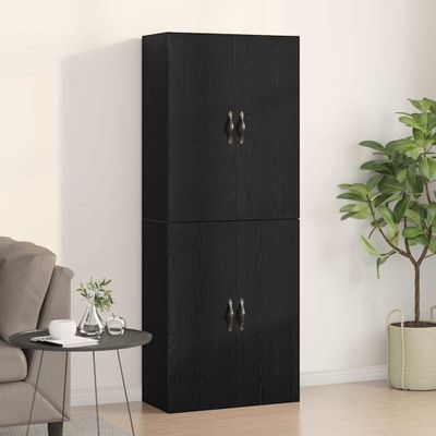 vidaXL Nástenná skrinka Nástenný 2 pcs Čierny dub 69,5 x 34 x 90 cm