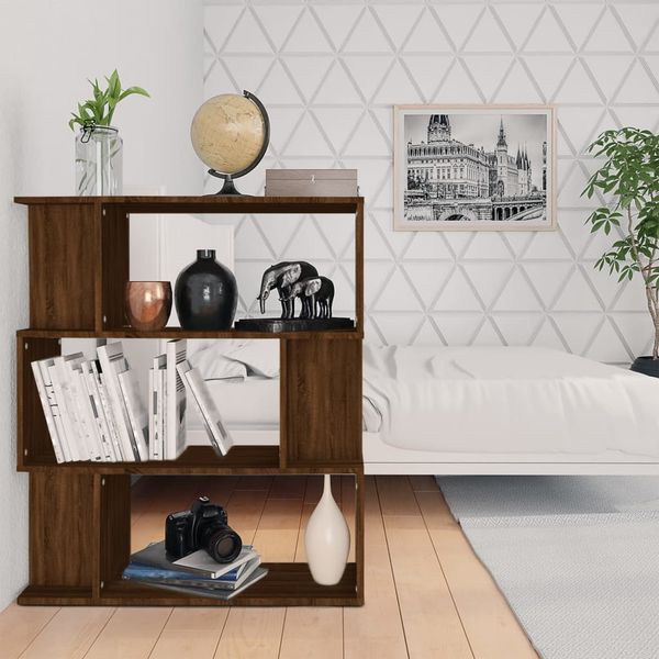 vidaXL Knižnica/priehradka hnedý dub 80x24x96 cm spracované drevo