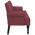 vidaXL Lavička s operadlom vínovo červená 120x62x75,5 cm látka