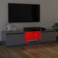 vidaXL TV skrinka s LED svetlami lesklá sivá 120x30x36 cm