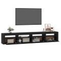 vidaXL TV skrinka s LED svetlami čierna 240x35x40 cm