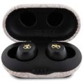 Bluetooth slúchadlá Guess GUTWSP4EGP TWS ENC 4G PU METAL LOGO ružové
