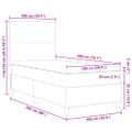 vidaXL Posteľ s pružinovým rámom Tmavo šedá a biela 100 x 200 cm