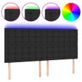 vidaXL Čelo postele s LED čierne 160x5x118/128 cm umelá koža