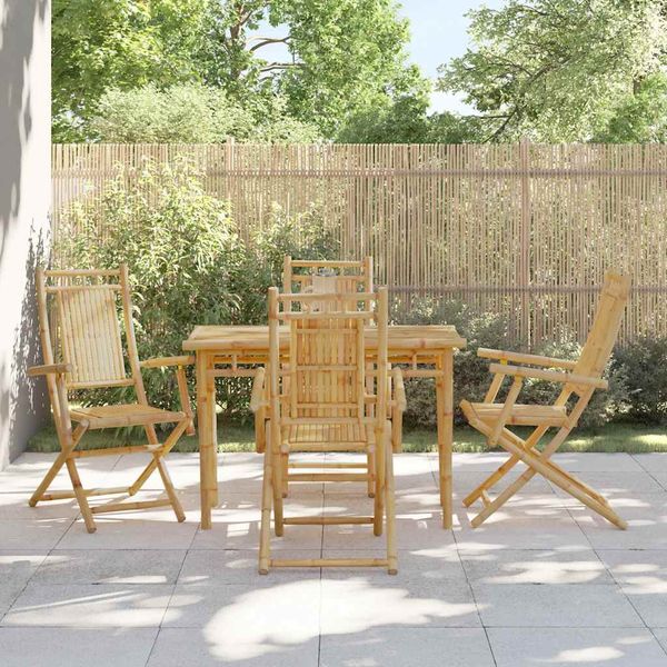 vidaXL Skladacie záhradné stoličky 4 ks 53x66x99 cm bambus