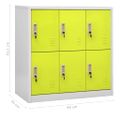vidaXL Uzamykacie skrinky 5 ks bledosivé a zelené 90x45x92,5 cm oceľové