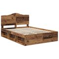 vidaXL Rám postele Staré drevo 150 x 200 cm Masívne borovicové drevo