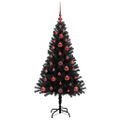 vidaXL Vianočný stromček Čierna 120 cm PVC