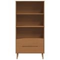 vidaXL Knižnica MOLDE 85 x 35 x 170,5 cm Borovicový masív Karamele
