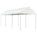 vidaXL Altánok so strechou, biely 6,69x2,28x2,69 m, polyetylén