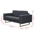 vidaXL Dvojmiestna a trojmiestna pohovka, súprava, tmavošedá