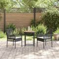 vidaXL Záhradný bistro set 3 ks Čierna polyratan