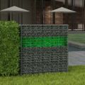 vidaXL Záhradná gabiónová stena+sklenené kamienky a LED 100x30x100 cm