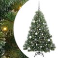 vidaXL Umelý vianočný stromček s 150 LED-i Zelená 150 cm PE a PVC