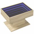 vidaXL Konferenčný stolík s LED dub sonoma 70x50x45 cm kompozit. drevo