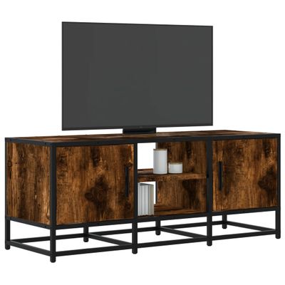 vidaXL TV skrinka dymový dub 100x35x41 cm kompozitné drevo a kov