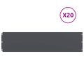 vidaXL Obrubník trávnika 20 ks 25 x 103 cm Antracitová