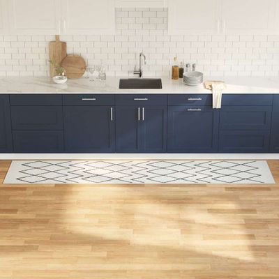vidaXL Kuchynský koberec Biela 300 x 60 cm Zamat