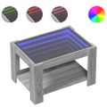 vidaXL Konferenčný stolík s LED sivá sonoma 73x53x45cm kompozit. drevo