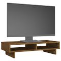 vidaXL Stojan na monitor medovo-hnedý 60x27x14 cm masívna borovica
