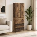 vidaXL Sada skríň 2 ks 66 x 34,5 x 90 cm Kompozitné drevo Staré drevo