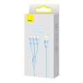 Kábel USB 3v1 Baseus série StarSpeed, USB-C + Micro + Lightning 3,5A, 1,2 m (modrý)