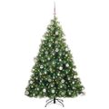 vidaXL Umelý vianočný stromček s 300 LED-i Zelená 180 cm PE a PVC