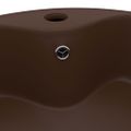 vidaXL Luxusné umývadlo, prepad, matné tmavohnedé 36x13 cm, keramika