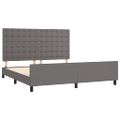 vidaXL Posteľný rám s čelom sivý 160x200 cm umelá koža