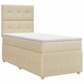 vidaXL Posteľ boxspring s matracom Krémová 100 x 200 cm Látka