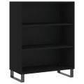 vidaXL Vysoká skrinka čierna 69,5x32,5x180 cm kompozitné drevo