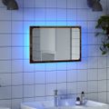 vidaXL Kúpeľňové zrkadlo s LED svetlom staré drevo 60x8,5x38 cm