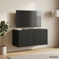 vidaXL Nástenná TV skrinka 59,5 x 31 x 30 cm Čierna Kompozitné drevo