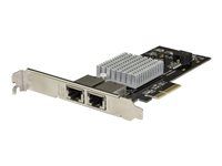 Startech Dual Port 10G PCIe Network Adapter Card - Intel-X550AT 10GBASE-T PCI Express 10GbE Multi Gigabit Ethernet 5 Speed NIC 2port - Sieťový adaptér - PCIe 3.0 x4 nízky profil - 10Gb Ethernet x 2 - čierna