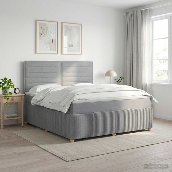 vidaXL Posteľ boxspring s matracom Svetlosivá 140 x 200 cm Látka
