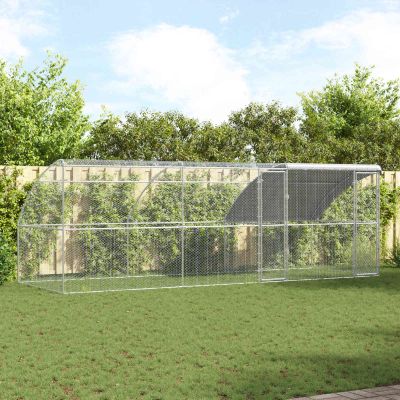 vidaXL Klietka pre sliepky 3 pcs Strieborná 600 x 200 x 200 cm